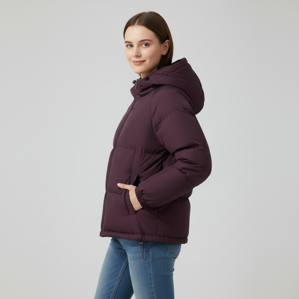 Damen Kapuzen-Steppjacke mit Frontreißverschluss - J&B - 19 - Annoboutique