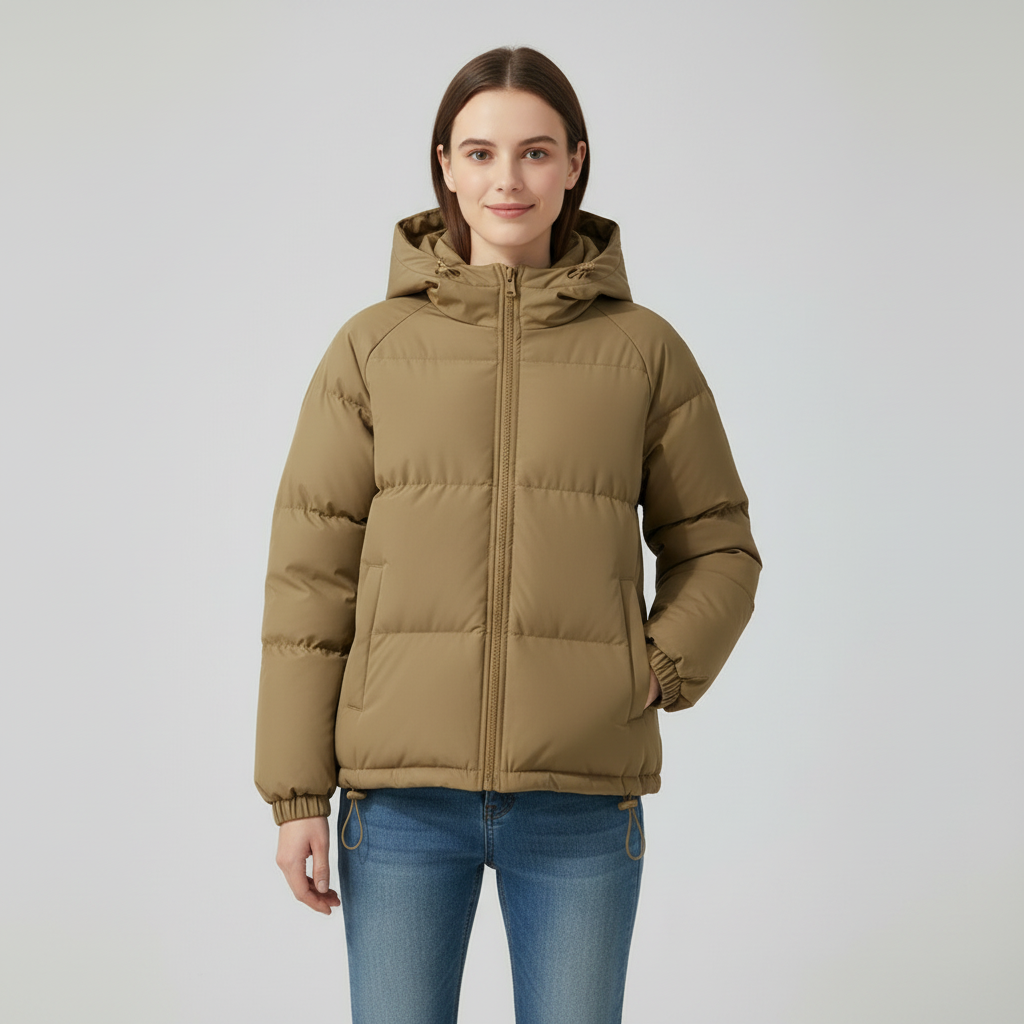 Damen Kapuzen-Steppjacke mit Frontreißverschluss - J&B - 23 - Annoboutique