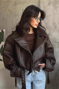Damen Bomberjacke im Oversize-Stil mit Taillengürtel - J&B - 1 - Annoboutique