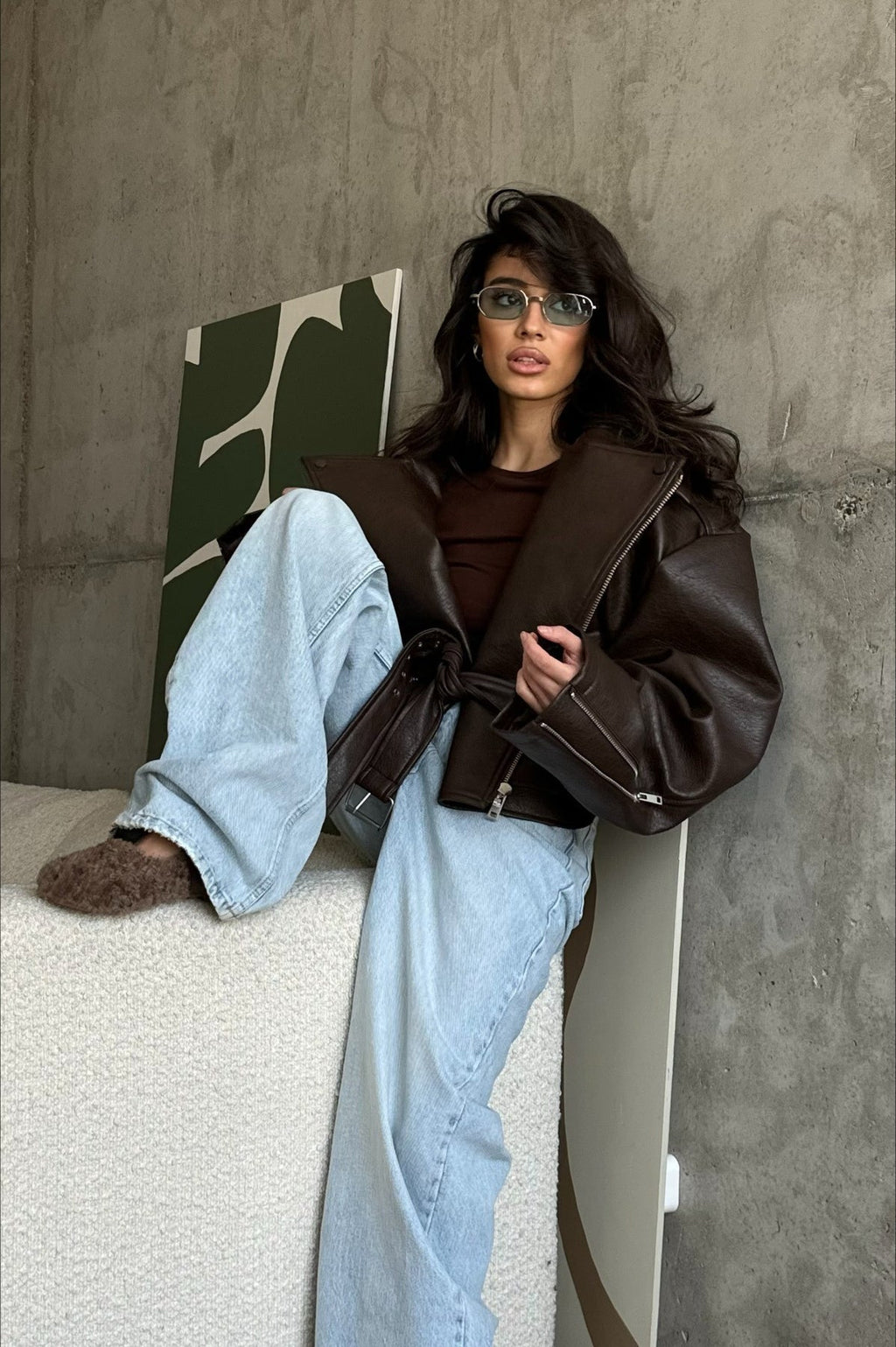 Damen Bomberjacke im Oversize-Stil mit Taillengürtel - J&B - 4 - Annoboutique