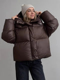 Damen Oversize Daunenjacke mit Kapuze und Reißverschluss - J&B - 1 - Annoboutique