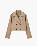 Elegante kurze Damenjacke mit Doppelknopf-Design und Taillengürtel - J&B - 1 - Annoboutique