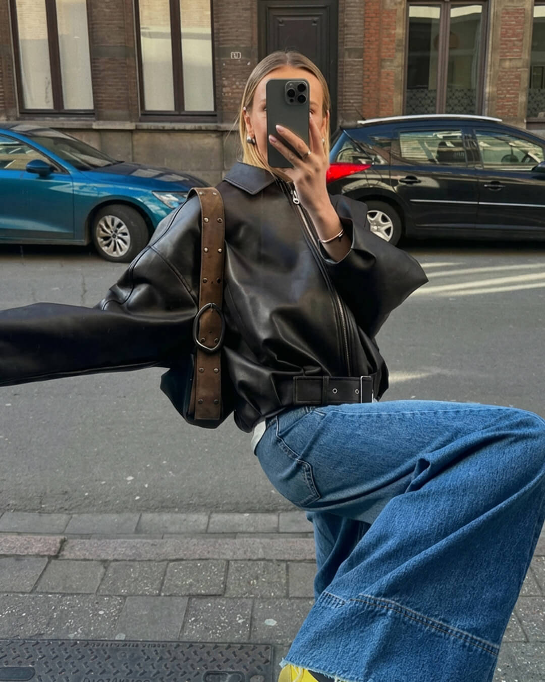Damen Bomberjacke mit Gürtel und lässigem Oversized-Design - J&B - 11 - Annoboutique