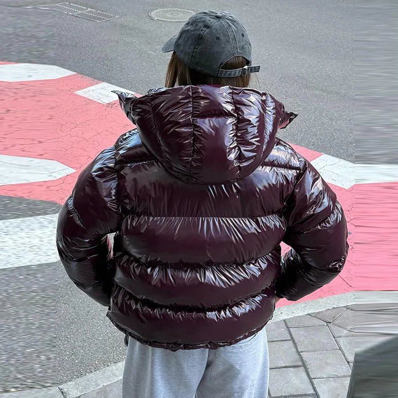 Modische Daunenjacke für Damen mit glänzendem Finish - J&B - 5 - Annoboutique