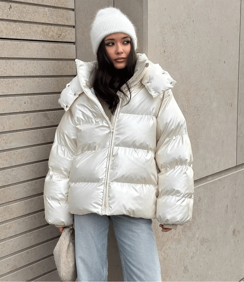 Modische Daunenjacke für Damen mit glänzendem Finish - J&B - 15 - Annoboutique
