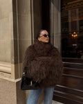 Oversize Damen Kunstfelljacke mit hohem Kragen - J&B - 1 - Annoboutique