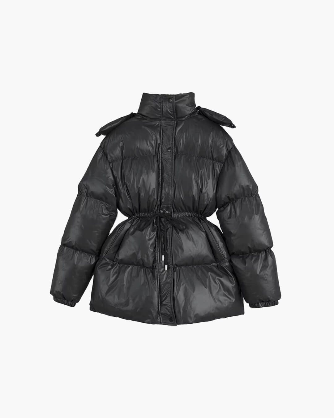 Modische Damen Daunenjacke mit Kordelzug und eleganter Longline-Form - J&B - 2 - Annoboutique