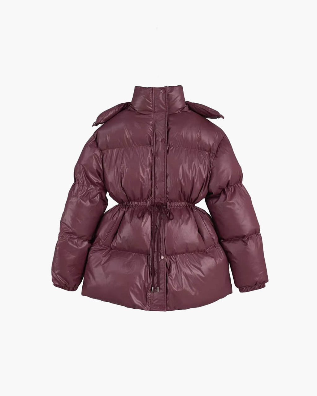 Modische Damen Daunenjacke mit Kordelzug und eleganter Longline-Form - J&B - 5 - Annoboutique