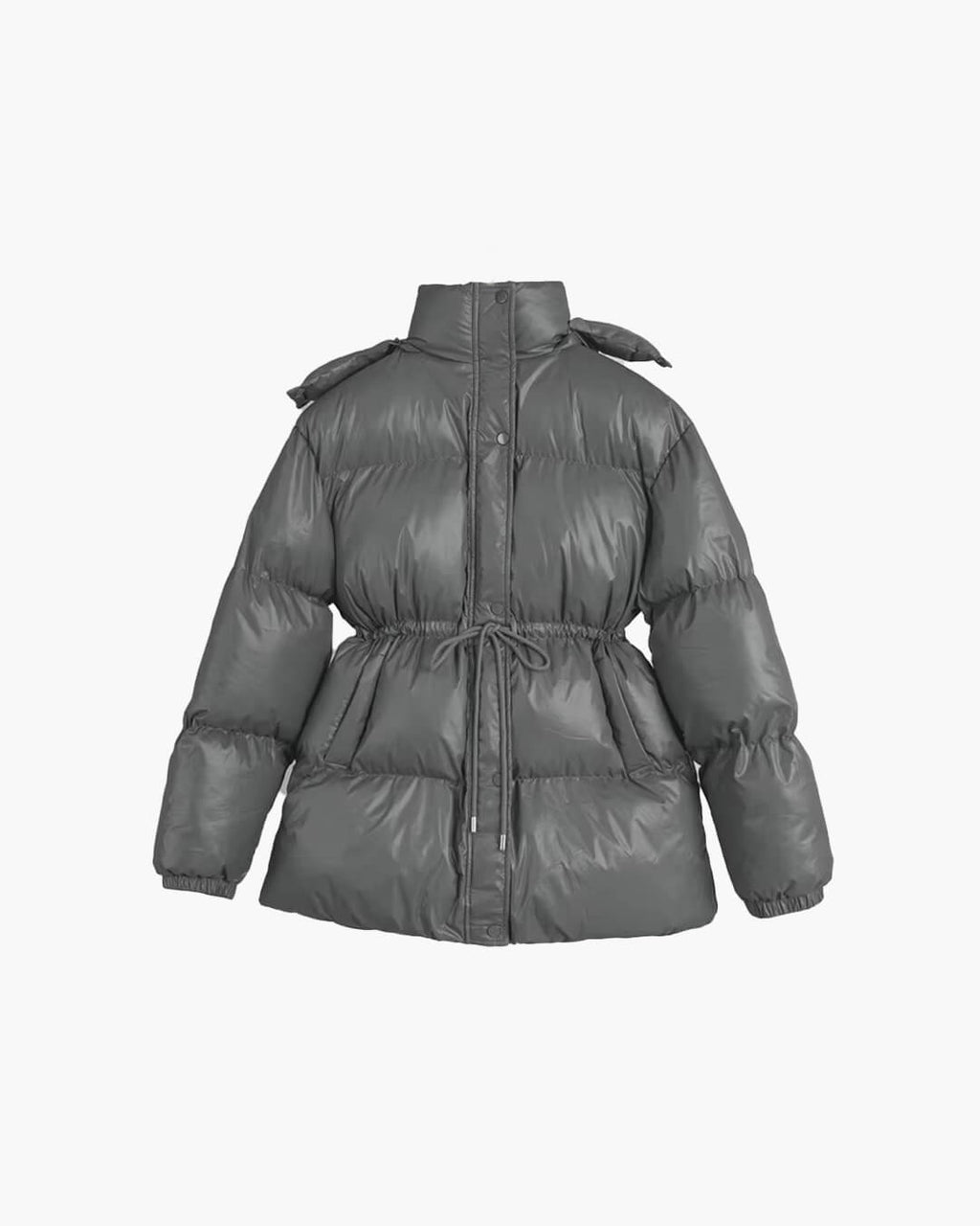 Modische Damen Daunenjacke mit Kordelzug und eleganter Longline-Form - J&B - 8 - Annoboutique