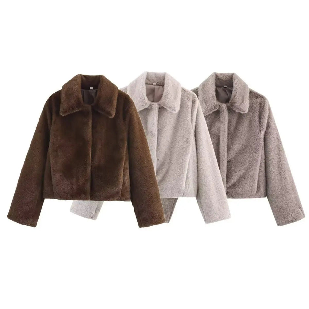 Elegante Damenjacke aus Kunstfell - Kurz und Chic von J&B - 13 - Annoboutique