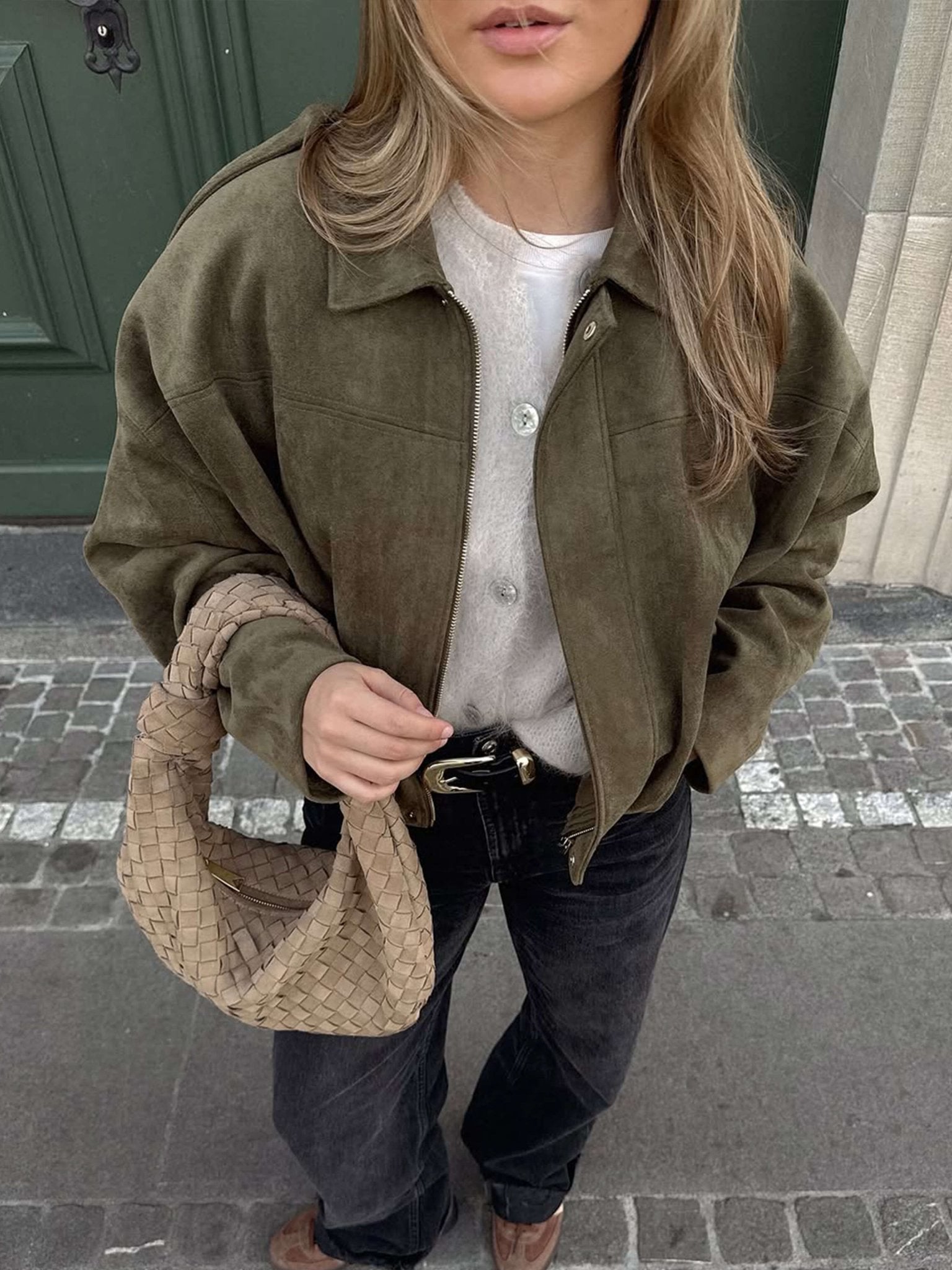 Damen Bomberjacke im lässigen Oversized-Stil mit praktischem Reißverschluss - J&B - 2 - Annoboutique