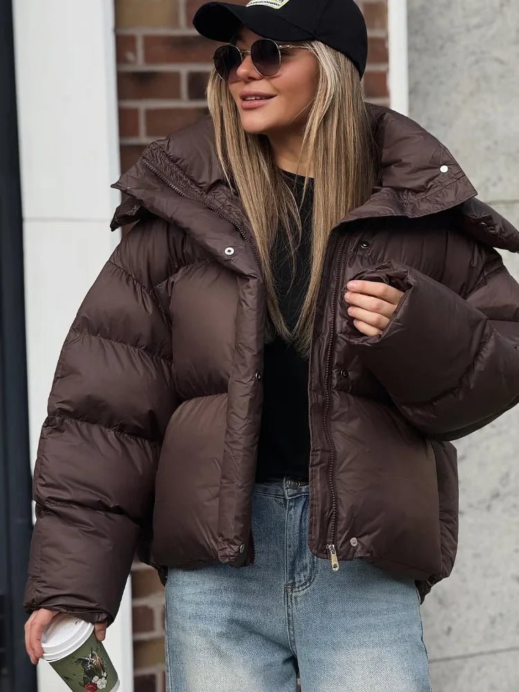 Stylische verkürzte Damen Pufferjacke mit Reißverschluss - J&B - 6 - Annoboutique