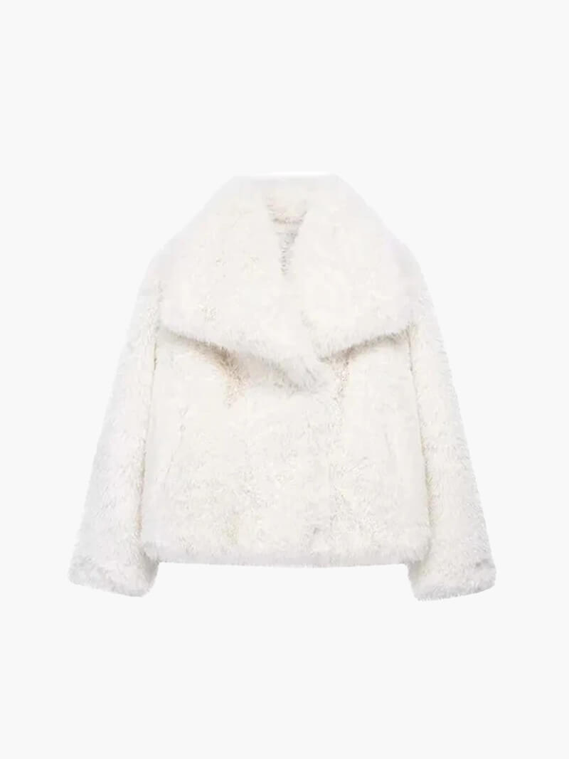 Damen Kunstfelljacke mit oversized Kragen und verkürztem Schnitt - J&B - 12 - Annoboutique