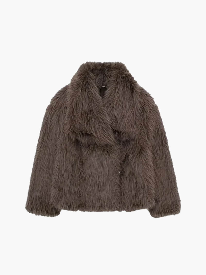 Damen Kunstfelljacke mit oversized Kragen und verkürztem Schnitt - J&B - 13 - Annoboutique