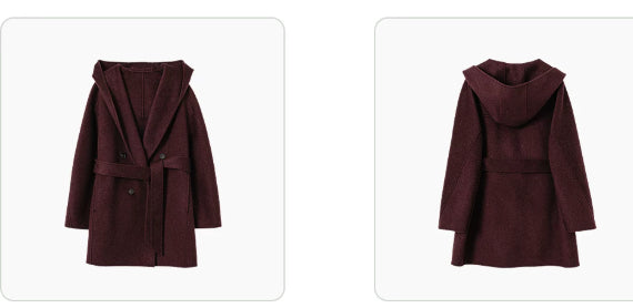 Stylische Damenjacke mit Kapuze und Taillengürtel - J&B - 4 - Annoboutique