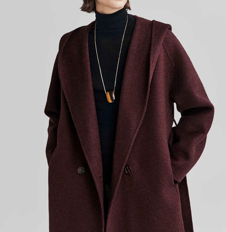 Stylische Damenjacke mit Kapuze und Taillengürtel - J&B - 5 - Annoboutique