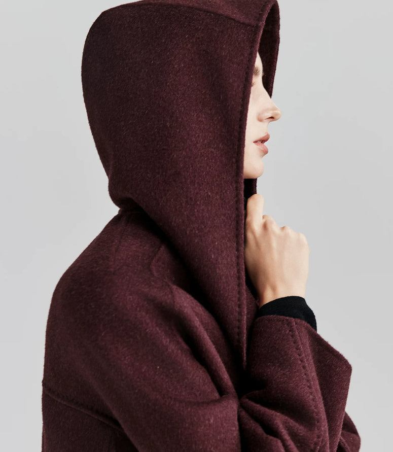 Stylische Damenjacke mit Kapuze und Taillengürtel - J&B - 6 - Annoboutique