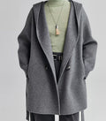 Stylische Damenjacke mit Kapuze und Taillengürtel - J&B - 7 - Annoboutique