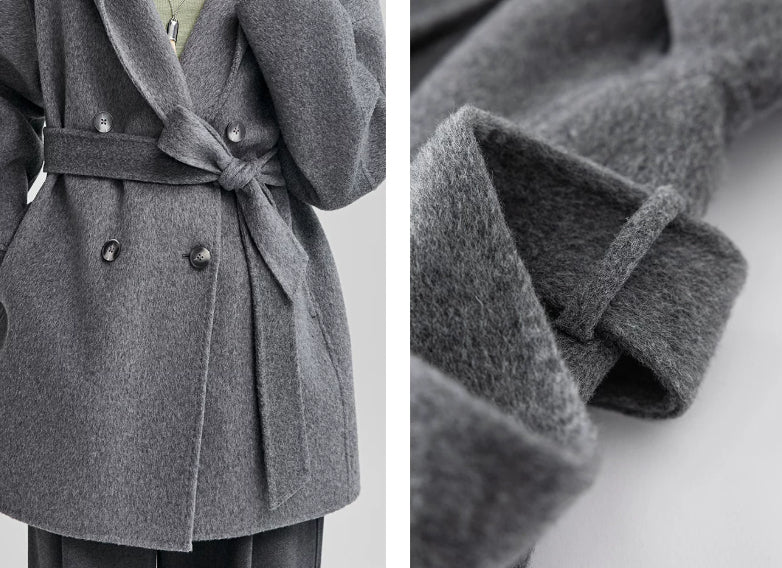 Stylische Damenjacke mit Kapuze und Taillengürtel - J&B - 9 - Annoboutique