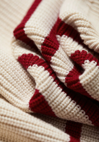 Modischer Damenpullover mit Streifen und Reißverschluss - J&B - 2 - Annoboutique