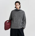 Lässiger Oversize-Pullover für Damen mit hohem Kragen - J&B - 1 - Annoboutique