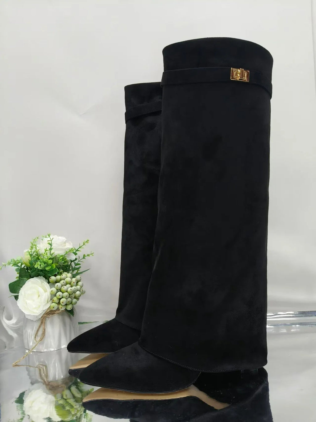 Elegante Damen Overknee-Stiefel mit modischem Blockabsatz - J&B - 6 - Annoboutique