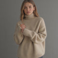 Damen Pullover mit hohem Kragen und lockerer Passform | A&B - 1 - Annoboutique