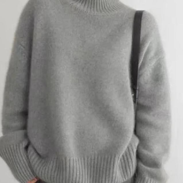 Damen Pullover mit hohem Kragen und lockerer Passform | A&B - 6 - Annoboutique