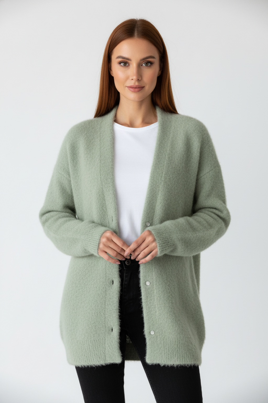 Elegante Damen-Strickjacke mit Knopfdetail und geschmeidiger Passform - J&B - 1 - Annoboutique