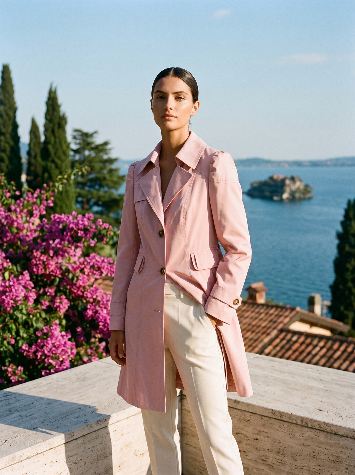 Eleganter Damen-Trenchcoat mit Gürtel und taillierter Passform - J&B - 2 - Annoboutique