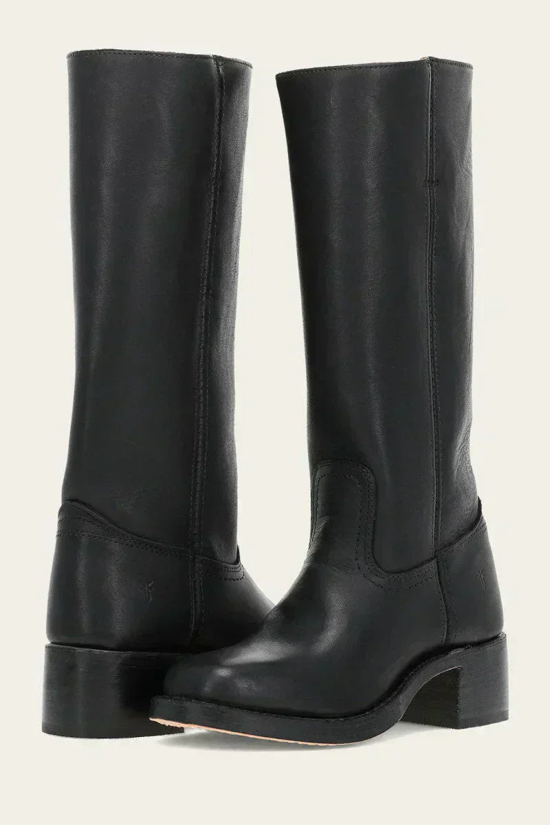 Damen Stiefel in Wadenhöhe – Stilvolles Design mit geschlossener Zehenpartie und stabilen Blockabsätzen - J&B - 3 - Annoboutique
