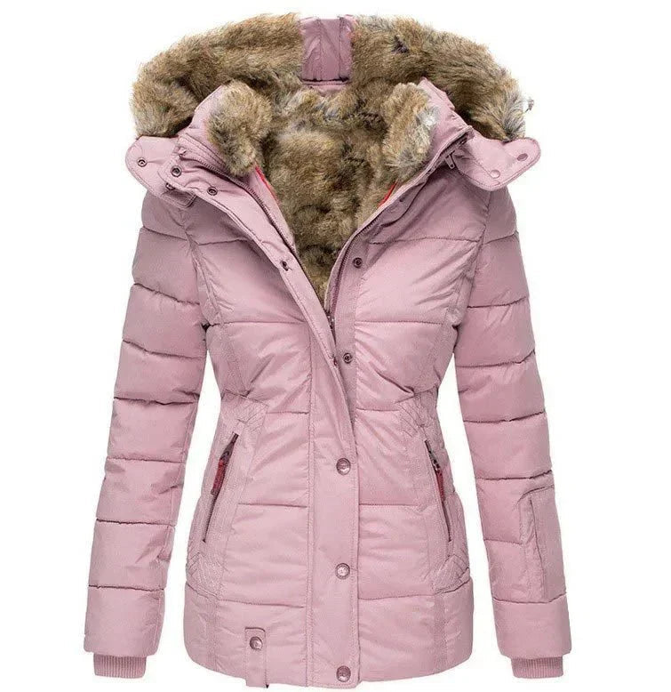 Elegante Winterjacke für Damen mit Kapuze – Figurbetontes Design von J&B - 6 - Annoboutique