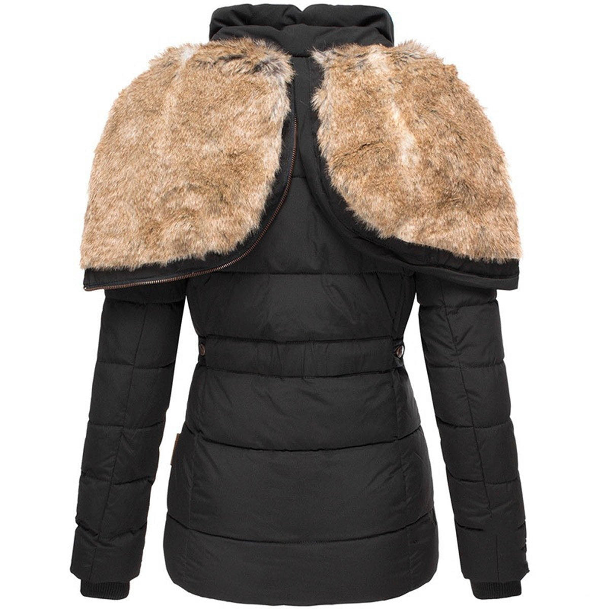Elegante Winterjacke für Damen mit Kapuze – Figurbetontes Design von J&B - 8 - Annoboutique