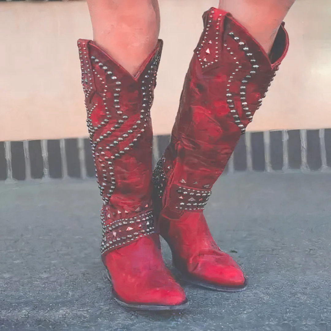 Modische Damen-Westenstiefel mit Nieten - J&B - 4 - Annoboutique