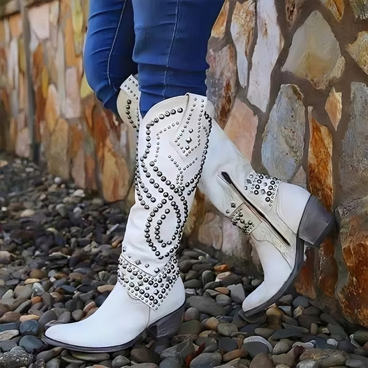 Modische Damen-Westenstiefel mit Nieten - J&B - 5 - Annoboutique
