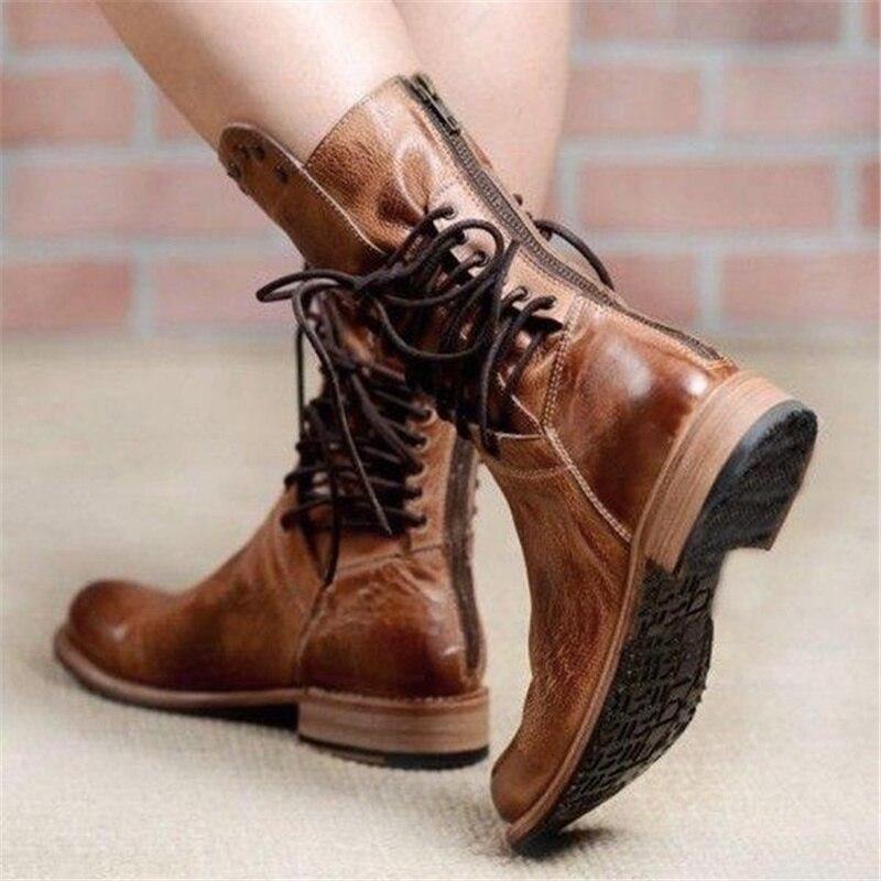 Damen Schnürstiefel im Vintage-Look mit bequemem Blockabsatz - J&B - 6 - Annoboutique
