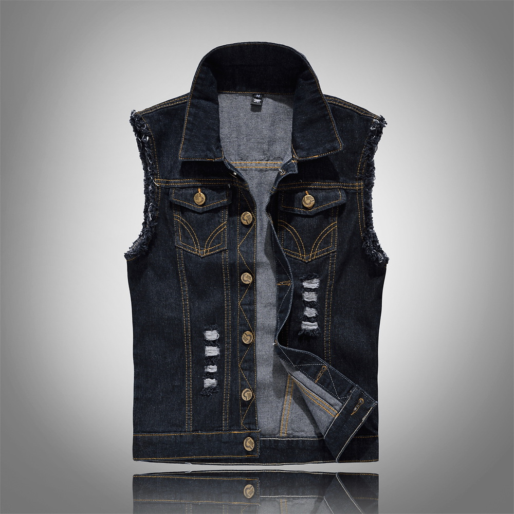 Männliche Jeansweste – ärmellos im urbanen Stil von J&B - 4 - Annoboutique