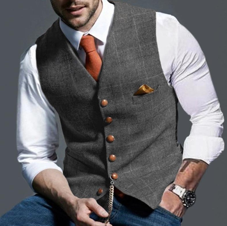 Elegante Herrenweste mit taillierter Form und stilvollen Akzenten - J&B - 4 - Annoboutique