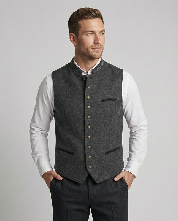 Elegante Herrenweste mit moderner taillierter Passform - J&B - 1 - Annoboutique