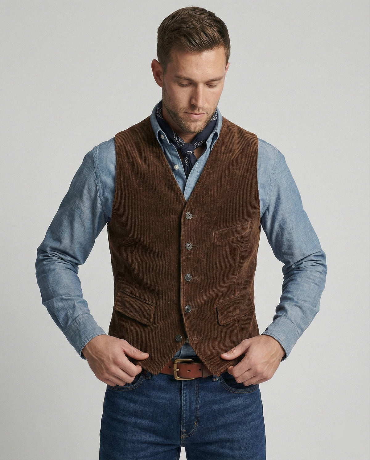 Elegante Cordweste für Herren mit praktischen Taschen - J&B - 1 - Annoboutique