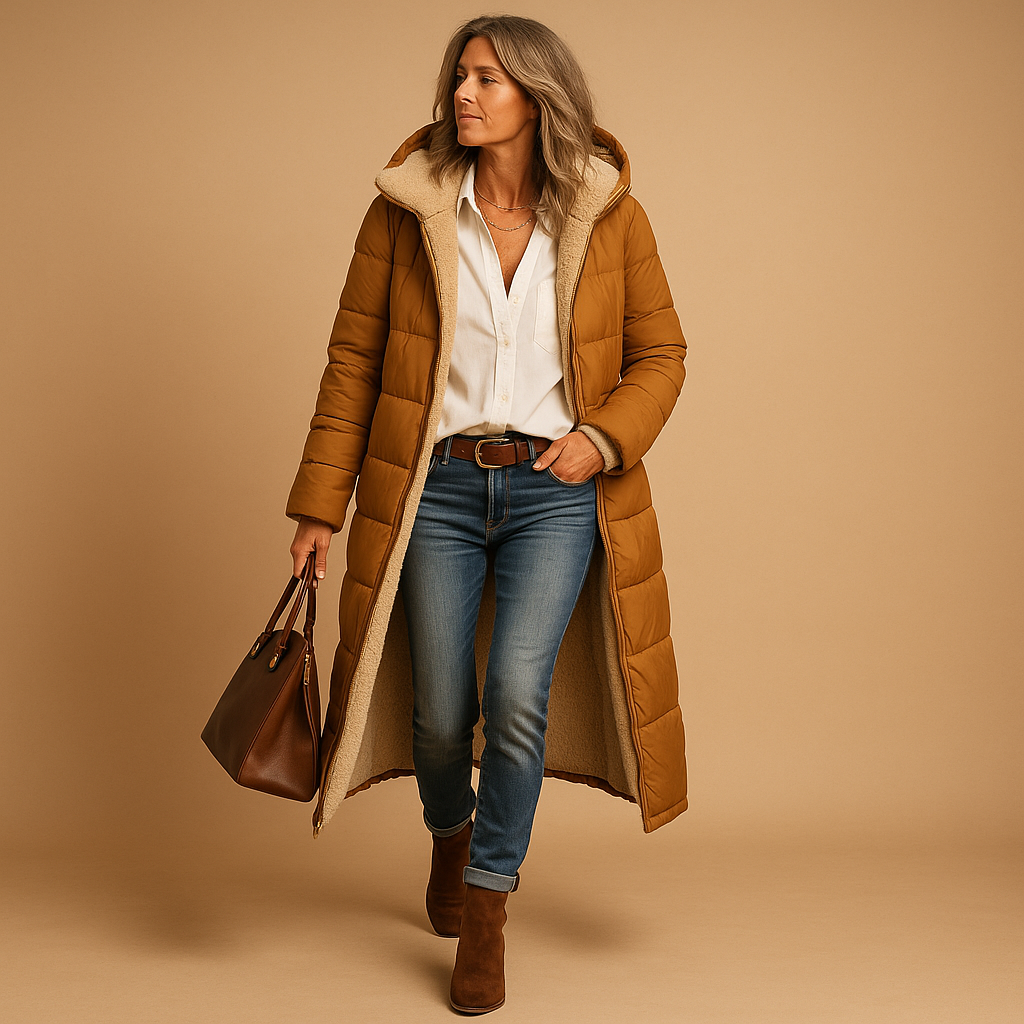 Stilvoller Damen Wintermantel mit Kapuze und weichem Innenfutter - J&B - 3 - Annoboutique