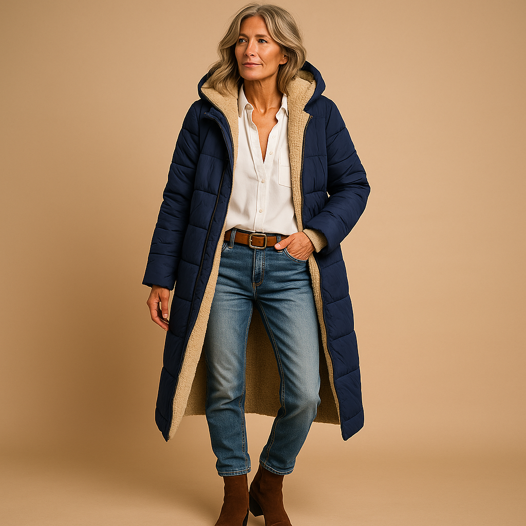 Stilvoller Damen Wintermantel mit Kapuze und weichem Innenfutter - J&B - 5 - Annoboutique
