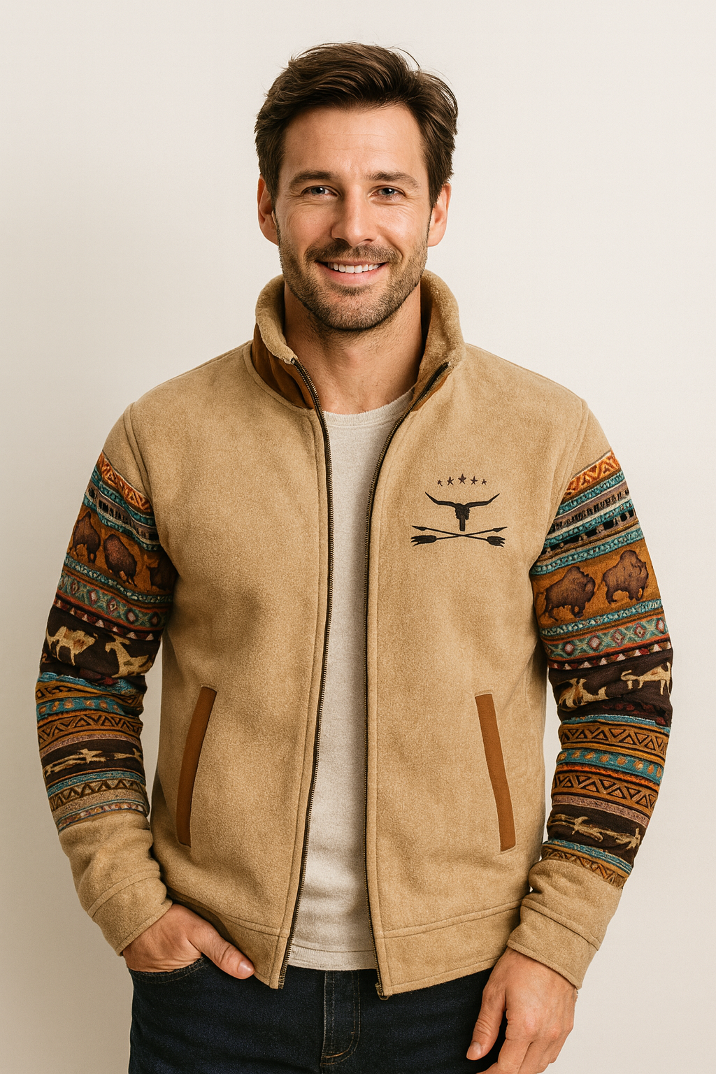 Stylische Herren-Fleece-Weste mit Kapuze im modernen Colorblock-Look - J&B - 7 - Annoboutique