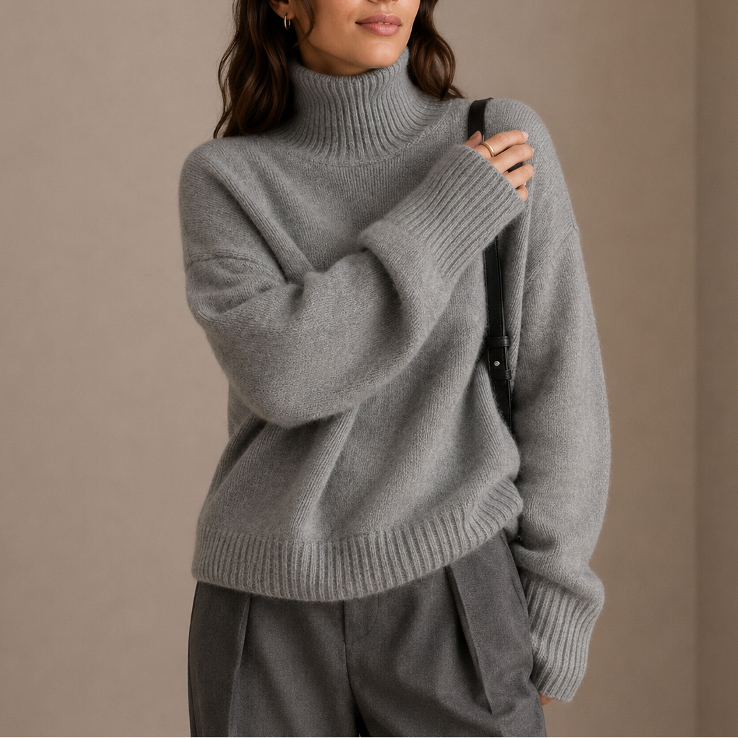 Bequemer Damen-Rollkragenpullover im Oversize-Stil - J&B - 1 - Annoboutique