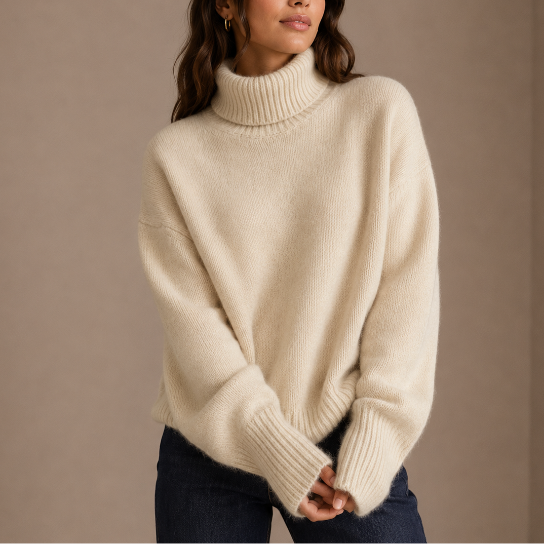 Bequemer Damen-Rollkragenpullover im Oversize-Stil - J&B - 3 - Annoboutique