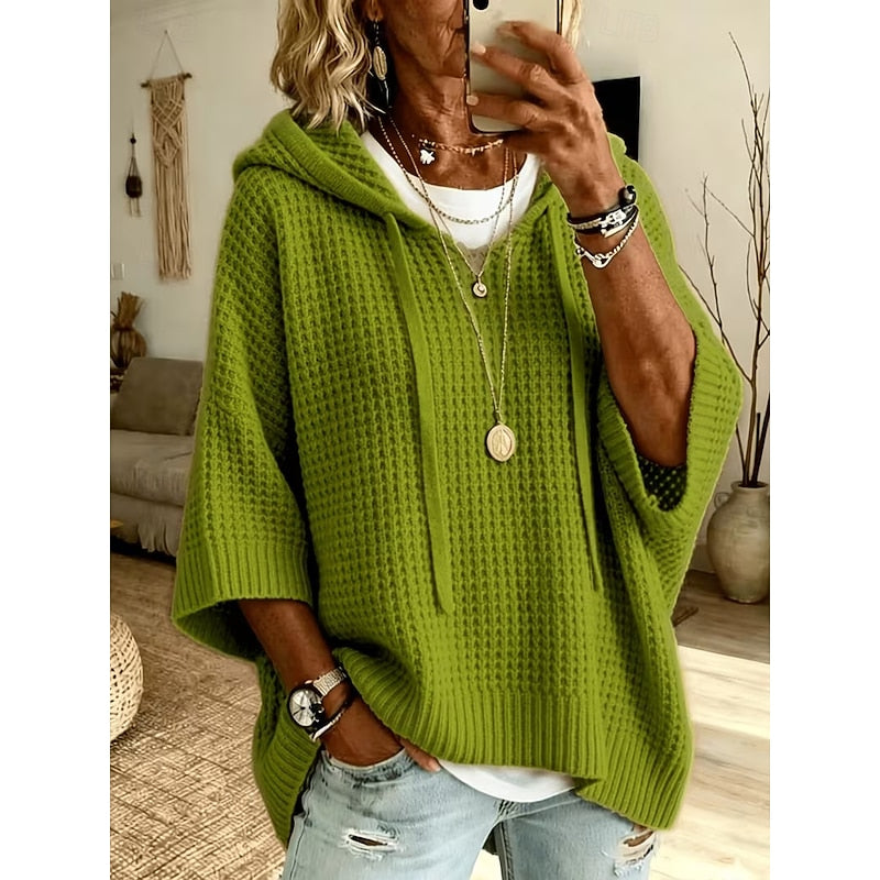 Kuscheliger Kapuzenpullover für Damen mit Waffelstruktur - J&B - 4 - Annoboutique