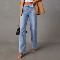 Damenjeans mit weitem Bein und hoher Taille - Figurschmeichelnde Passform von J&B - 1 - Annoboutique