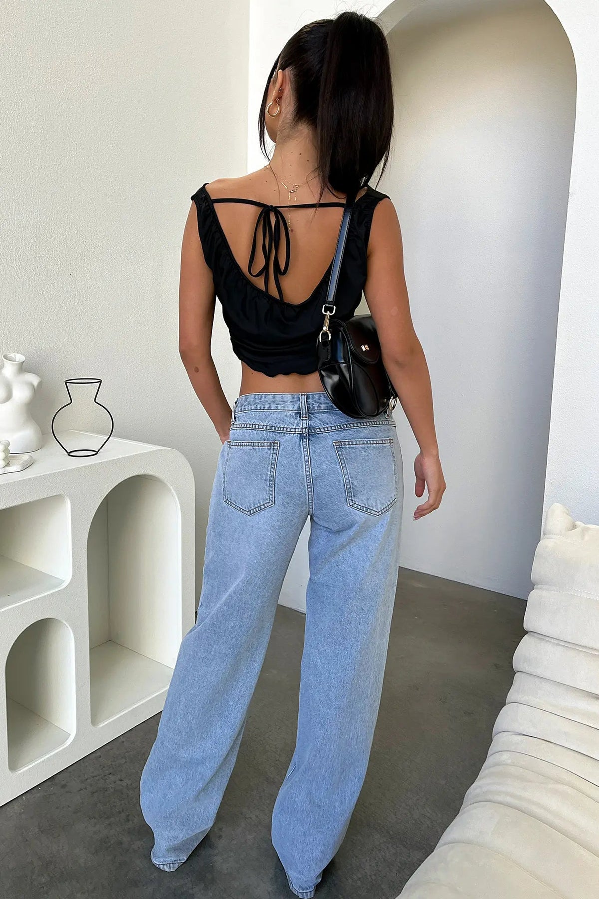 Modische Damenjeans mit weitem Bein in hellblauer Waschung - J&B - 5 - Annoboutique