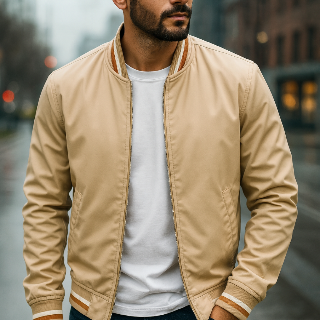 Moderne Bomberjacke Herren mit sportlichen Streifen | A&B - 1 - Annoboutique