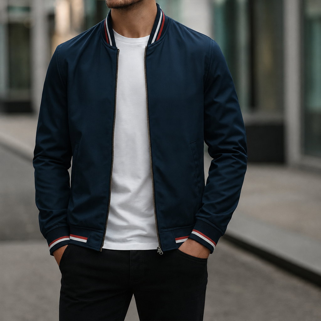 Moderne Bomberjacke Herren mit sportlichen Streifen | A&B - 3 - Annoboutique